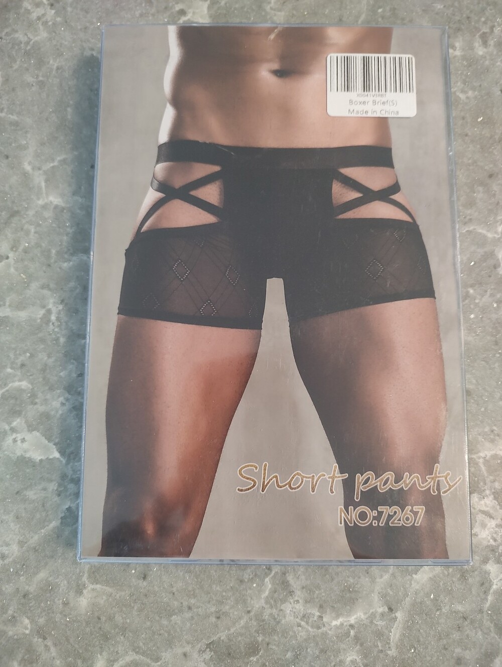 Men's Cutout Mesh Sexy Shorts Melbourne Lingerie (S) New In Sealed Package Black